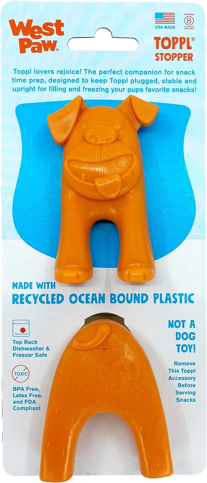 West Paw Toppl Stopper Orange