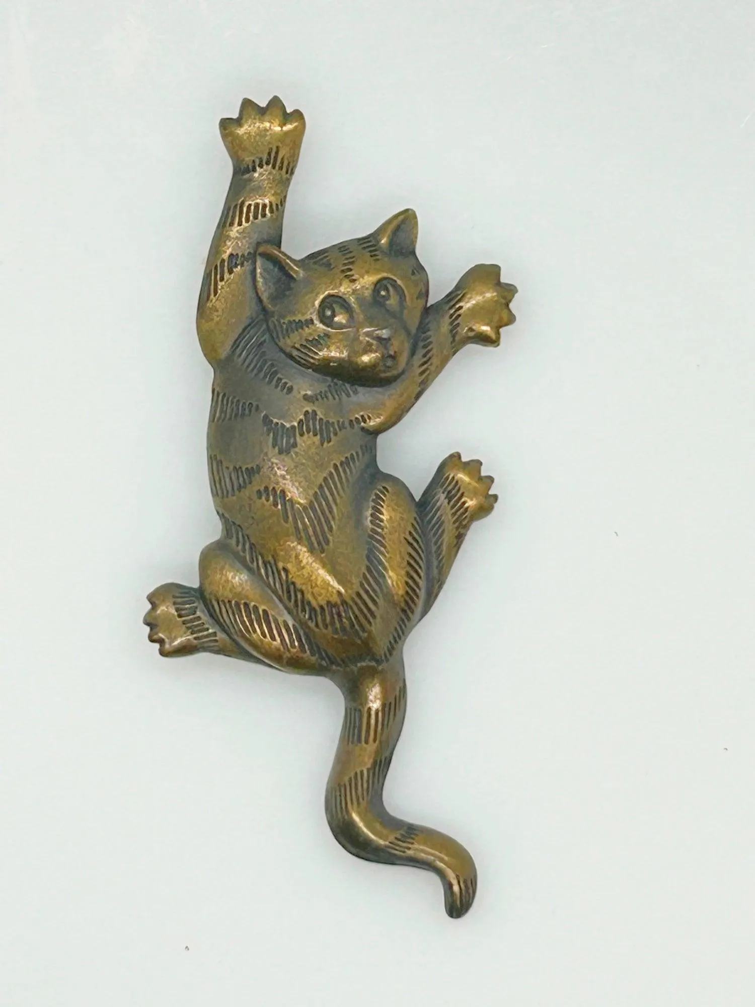 Whimsical 1980s JJ Climbing Cat Pin